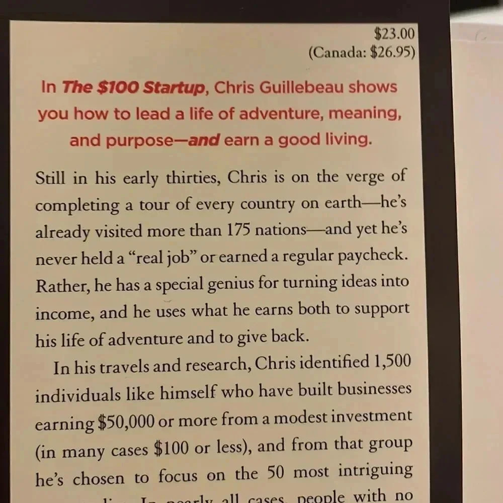 The $100 Startup - Reinvent the way you make a living - book - Picture 2 of 5